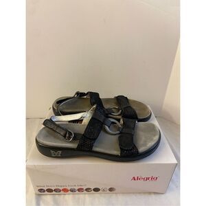Alegria PG Lite Jul-582-41 sandals shoes size 41 Black iridescent print 9.5 USA